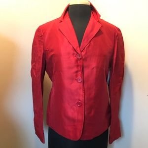 Ralph Lauren red silk blazer Sz 12p